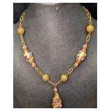 Vintage Italian Murano Art Glass Bead Necklace RTC