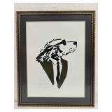 Lonely Dog Green Motif Design Black Suit Jacket an