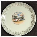 Vintage Pikes Peak Colorado Souvenir Plate 22K Gol