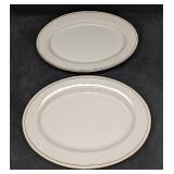 2 Retired China Pearl  Luxury 14" Oval Serving Pla