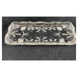Christmas Holiday Rectangle Clear Glass Plate