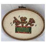 Completed Needlepoint Embroidery Dancing Christmas