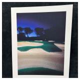 Fine Art Print Lithograph Golf Course Nightscape B