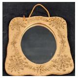 Anna Brown Hanging Mirror With Handmade Ceramic Fr