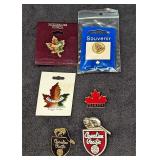 6 Assorted Souvenir Canadian Pins F18