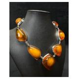 Beautiful Clean Honey Amber Set in Sterling Silver