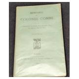 1896 Memoires Du Colonel Combe Softcover Book