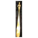 Large Vintage Brass Woman Figure Shoe Horn