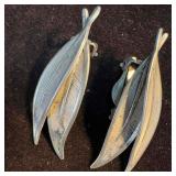 Sterling Silver Dual Leaf Clip On Paddle Back Earr