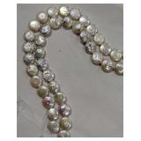 Two Natural Freshwater White Coin Pearls Bead Stra
