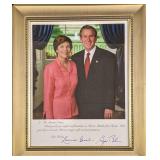 Framed George W. & Laura Bush  Facsimile Autograph