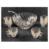 Hazel Atlas Glass Colonial Crystal Swirl Punch Bow