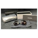 Chanel Black Metal Frame Aviator Sunglasses- 4179