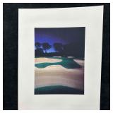 Fine Art Print Lithograph Golf Course Sunset Bunke