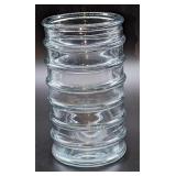 Vintage Clear Glass Ribbed Vase