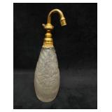 Antique Frosted Glass Floral Perfume Atomizer