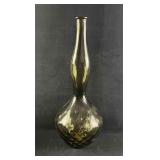 Vintage Blow Glass Black Vase Made In Italy