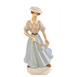 Old Timey Red Head Woman Badminton Player Figurine