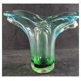 Vintage Whale Tail Art Glass Vase
