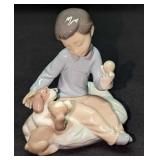 Retired Lladro Growing Up Together Figurine Puppie