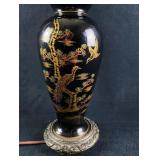 Oriental-Style Porcelain & Metal Lamp