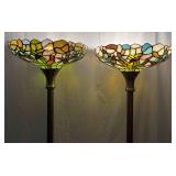 Pair Of Tiffany Style Matching Floor Lamps