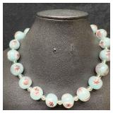 Venetian Murano Lamp Work Art Glass Sky Blue Bead