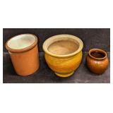 3 Vintage Flower Pots Crock Pots