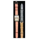 Joan Rivers Quartz Rhinestone Watch w/ 3 Leather S