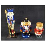 Three Battledamaged Wooden Tin Nutcrackers