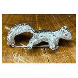 Vintage Signed Monet Silver Tone Squirrel Brooch W
