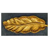 Golden Leaf Decoration, Golden Brown Leaf Dish Lar