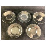 Set of (5) Assorted Clear Plates