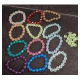 12 Assorted Colorful Elastic Acrylic Bracelets