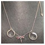 LS Dragonfly Pendant Necklace And Trifari Clip-On