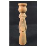 Vintage Handcarved Stone Candlestick Woman With Ba