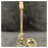 Etched Glass Crystal Table Lamp Floral Flower Desi