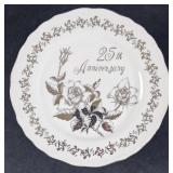 Royal Crown 25th Wedding Anniversary Raised Plate
