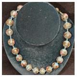 Vintage Italian Murano Blue And Gold Art Glass Bea