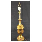 Vintage Brass Painted Heavy Metal Table Lamp B