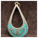 Sterling Silver Composite Turquoise Necklace Penda