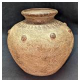 Vintage Pottery Made In Thailand Textured Vase
