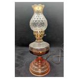 Vintage Glass Converted Oil Lamp
