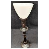Vintage Metal Table Lamp With Floral Design