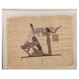 Hand Painted Egyptian Papyrus Art Two Musicians