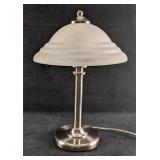 Chrome Lamp with Frosted Glass Lamp Shade