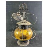 Vintage Amber Globe Lamp