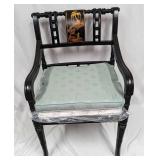 Arm Chair With Oriental Landscape Art