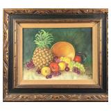 Original Framed Acrylic On Panel Colorful Fruit Pi