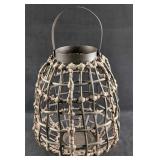 Plastic Wicker Like Basket Candle Holder